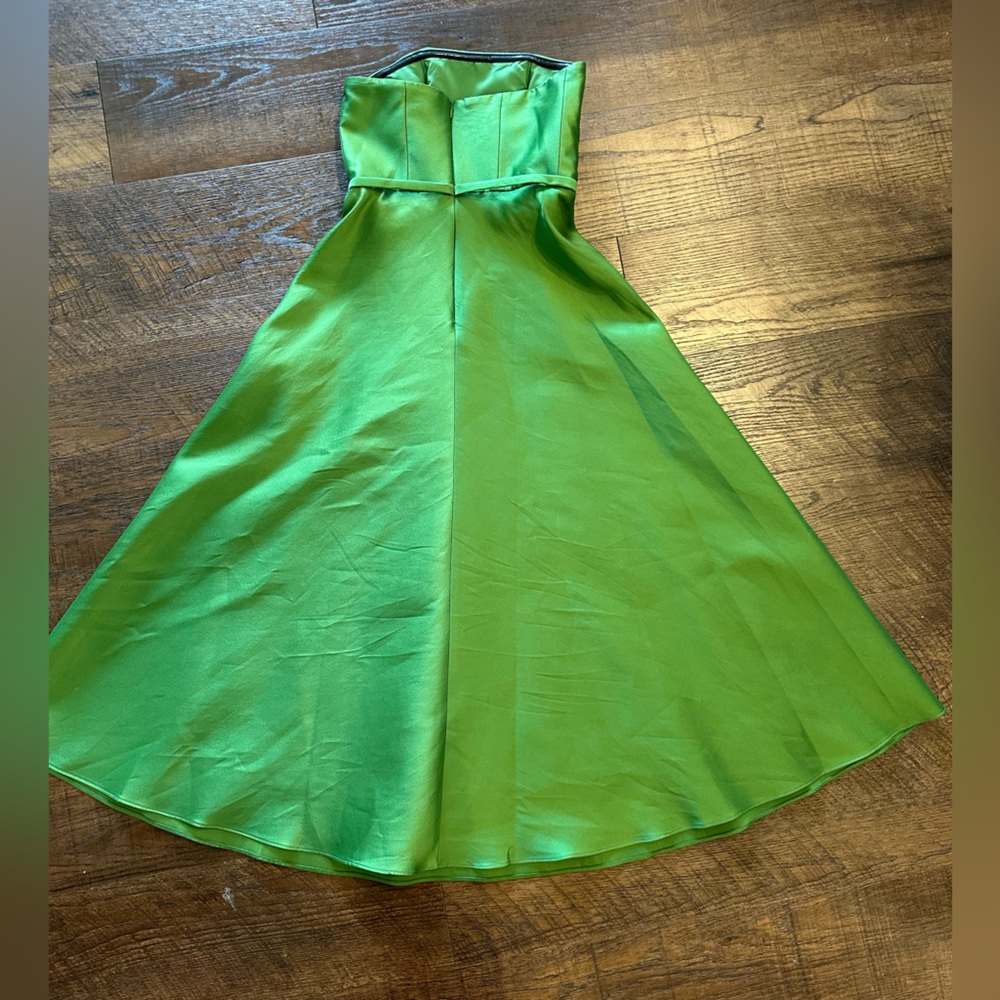 Sachin + Babi - Darian Bow-Detailed Strapless Green Cocktail Dress - Size 0 - Picture 6 of 10